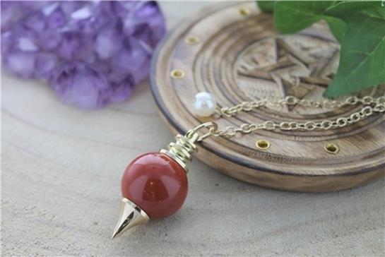 Pendule sephoroton jaspe rouge
