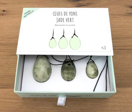 Coffret oeufs de yoni en jade vert