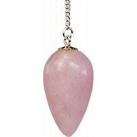 Pendule goutte en quartz rose