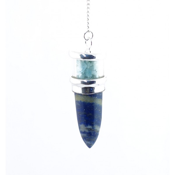 Pendule Pointe Lapis et Remplissage Larimar