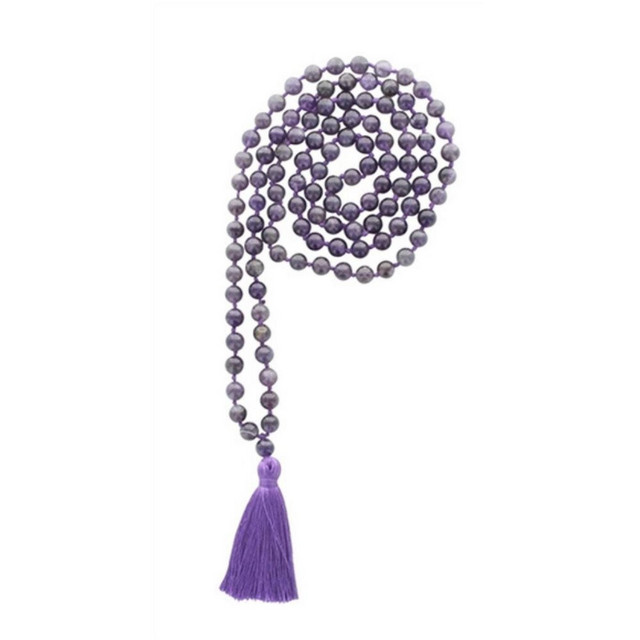 Mala en amethyste 108 perles 8 mm