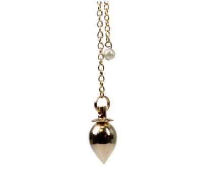 Pendule goutte laiton dore avec colleret