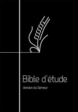 Bible d’étude, version Semeur, noire, cuir, tranche argentée, zip