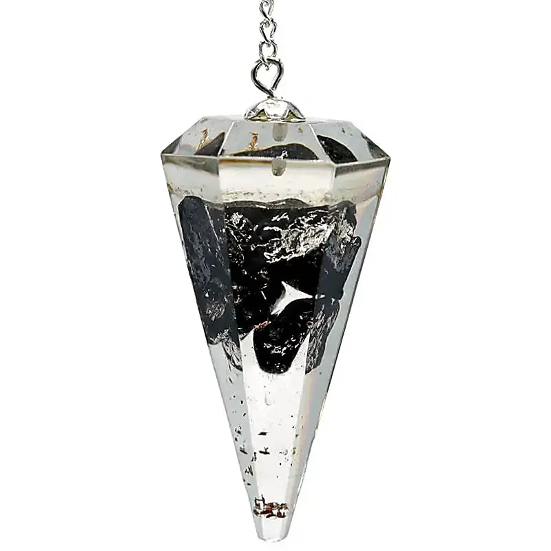 Orgonite Pendule de Shungite pointe à facette 