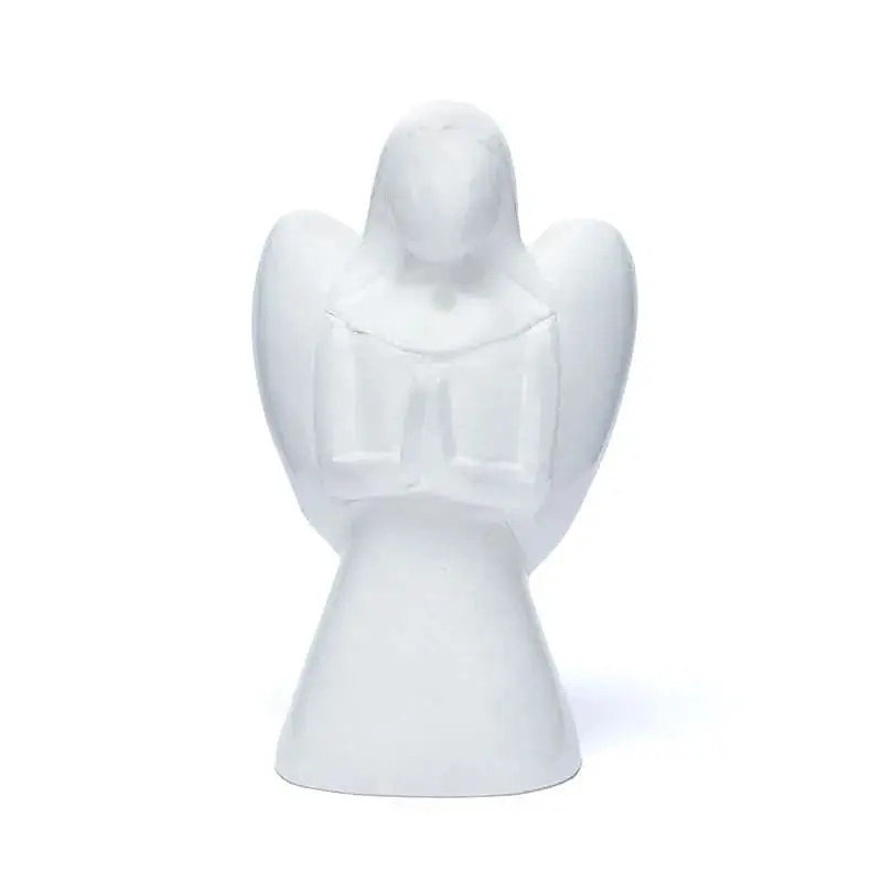 Statuette ange marbre blanc
