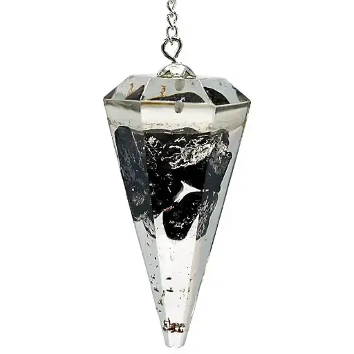 [8719497610662] Orgonite Pendule de Shungite pointe à facette 