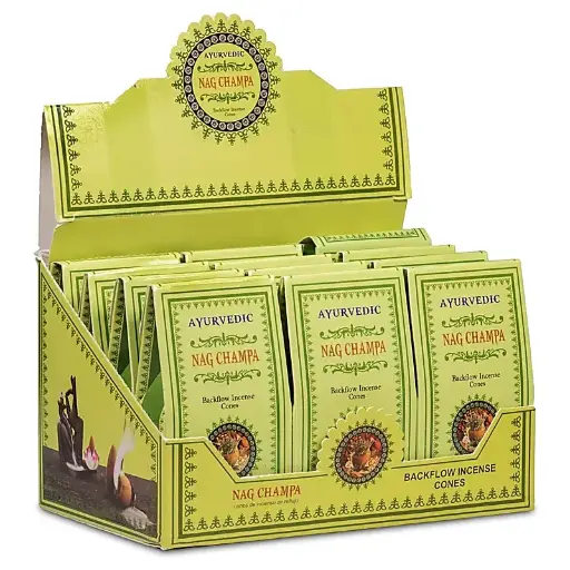 [8906038342452] Cônes d'encens à refoulement Ayurvedique Nag Champa 