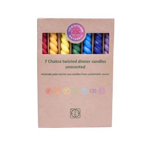 [758] Bougies torsadées Chakra non parfumées (lot de 7 )