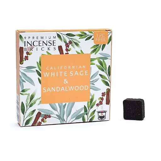 [8901362074468] Aromafume briques d'encens Sauge blanche et bois de Santal 